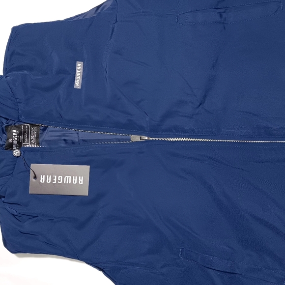 RAWGEAR WOMENS SMALL  Insulated Zip Front Puffer Hoodie Vest Navy Double Zipper - Picture 2 of 9